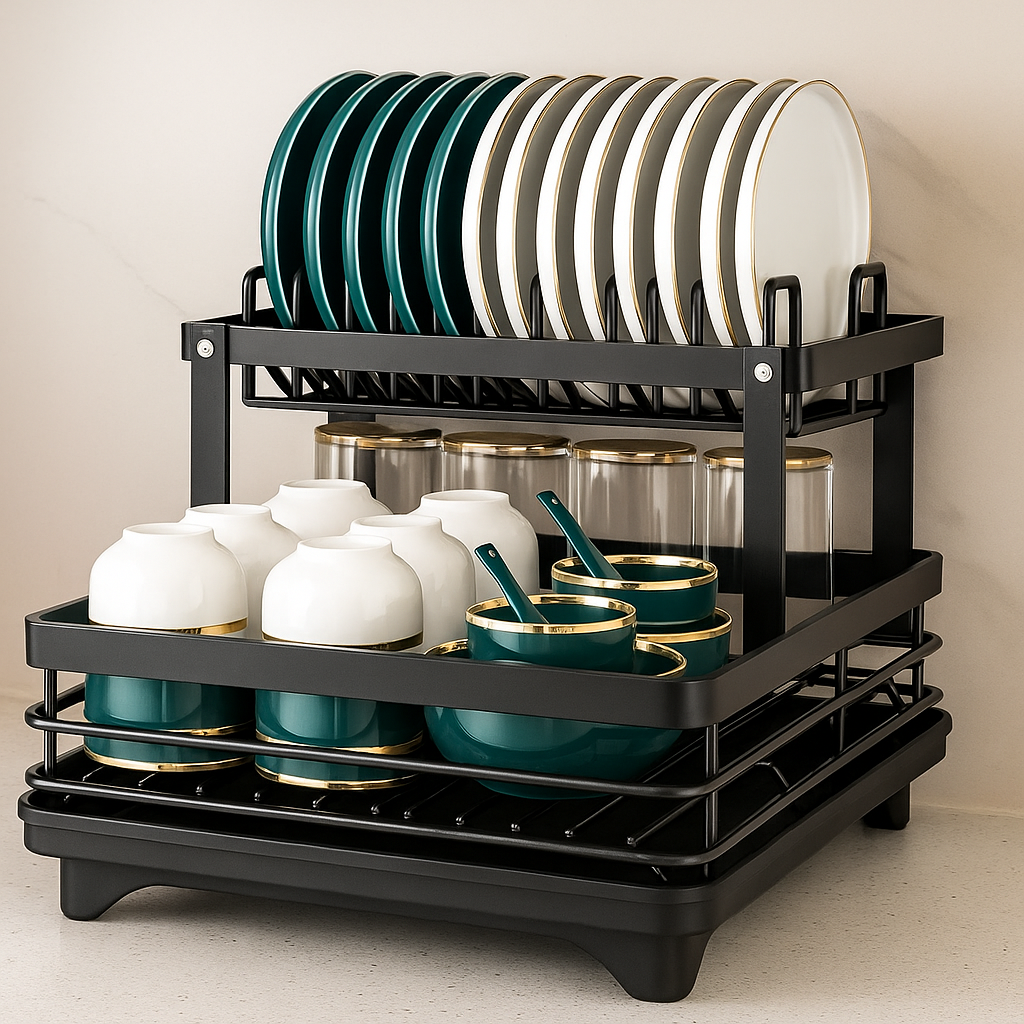 Double-Tier Dish Rack