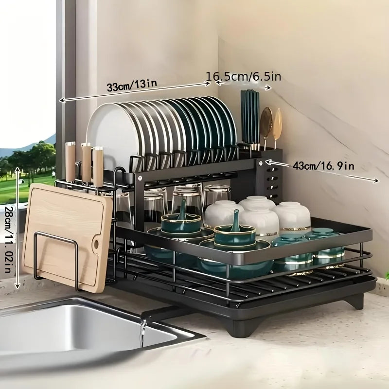 Double-Tier Dish Rack
