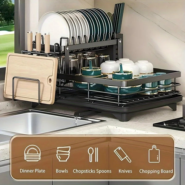 Smart Double-Tier Dish Rack