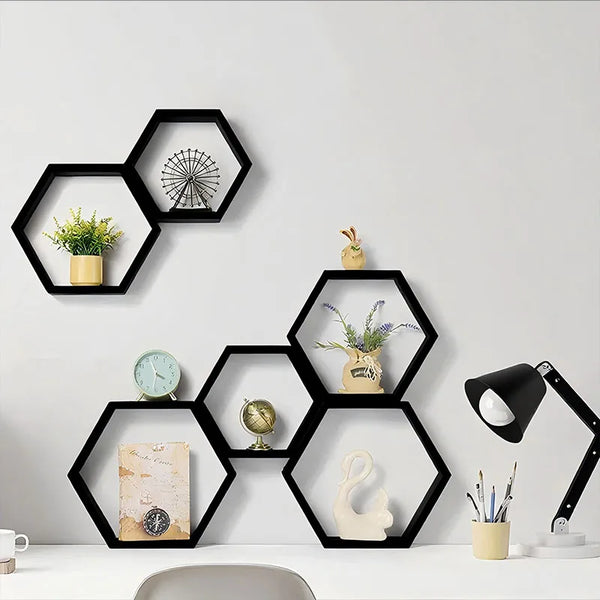 Chic Hexagon Wall Shelves